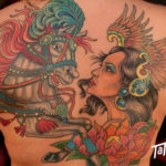 Tattoo Jos Oss Color 6 circuspaard rug vrouw