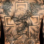 Tattoo Jos Oss Black and grey 42 jesus kruis rozen