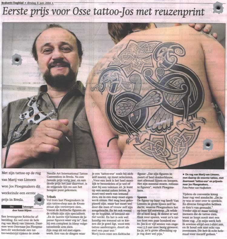 Brabants Dagblad artikel Tattoo Jos 8 juni 2004